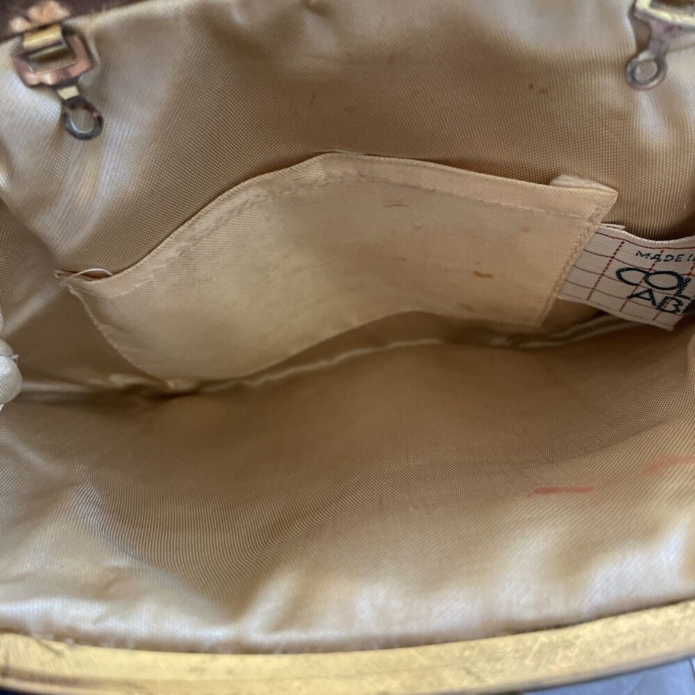 Vtg Carpetbag Tapestry Purse Clutch‎ Needlepoint Floral Kiss Clasp Collect-ables - Picture 3 of 6